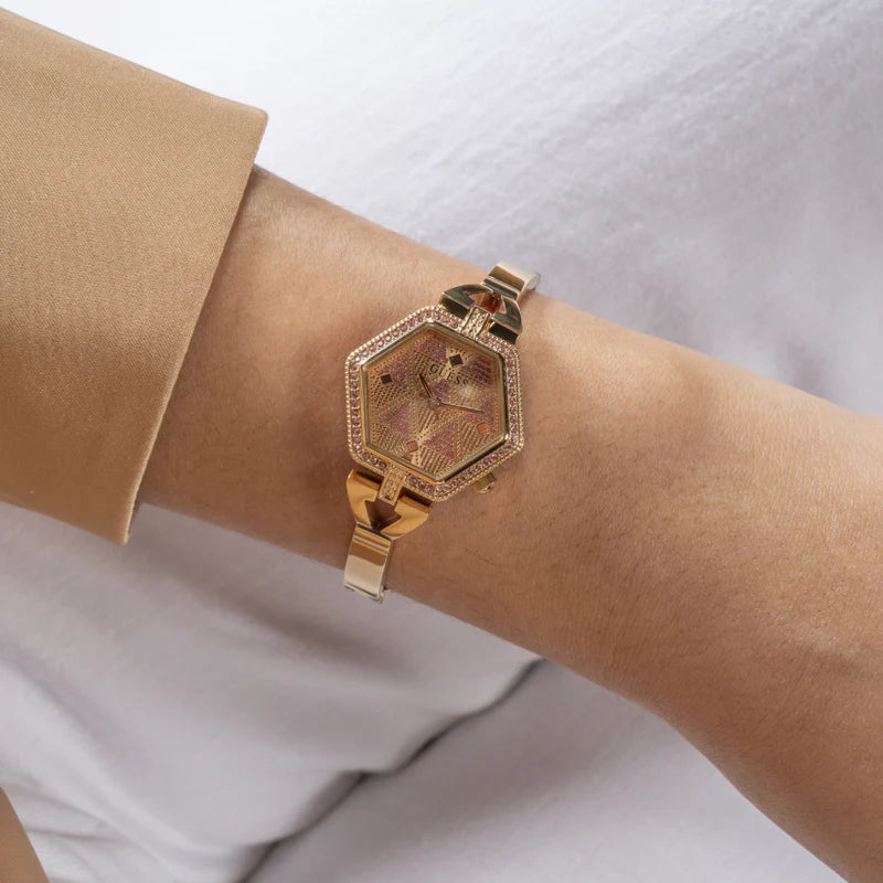 Guess GW0680L3 Women’s Rose Gold Stainless Steel Watch – 28mm Elegant Analog Quartz with Crystal Details