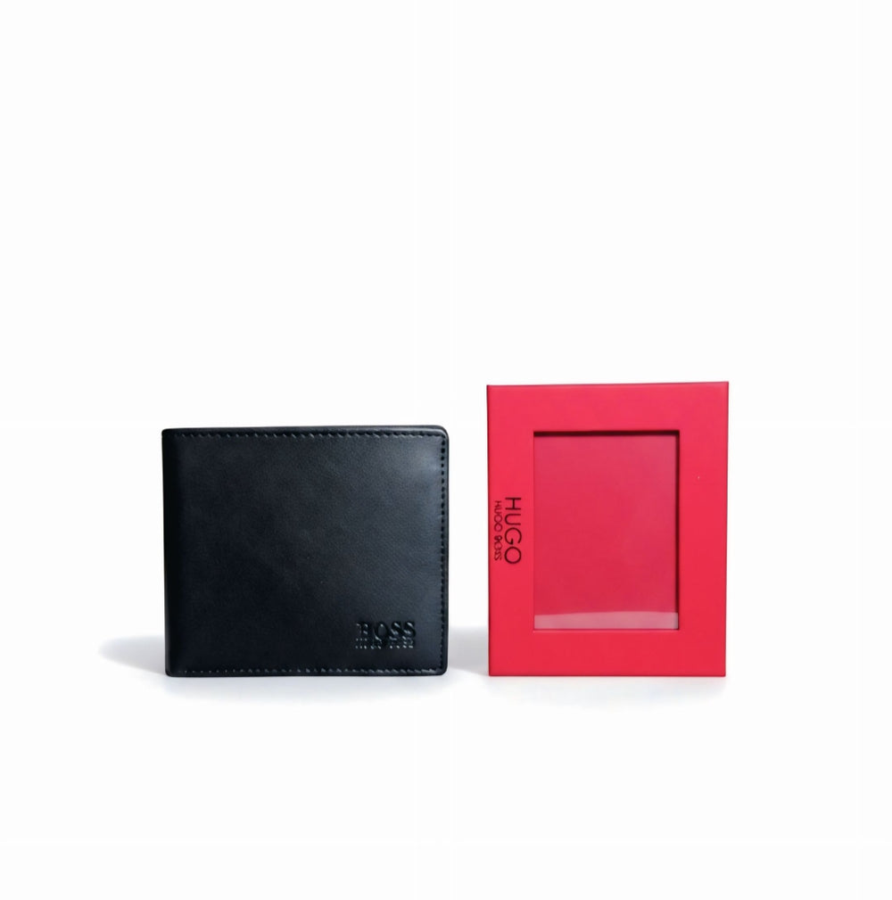 Boss Black Leather Wallet For Men