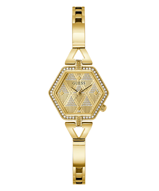 Guess GW0680L2 Women’s Gold Stainless Steel Watch – 28mm Hexagon Analog with Crystal Details
