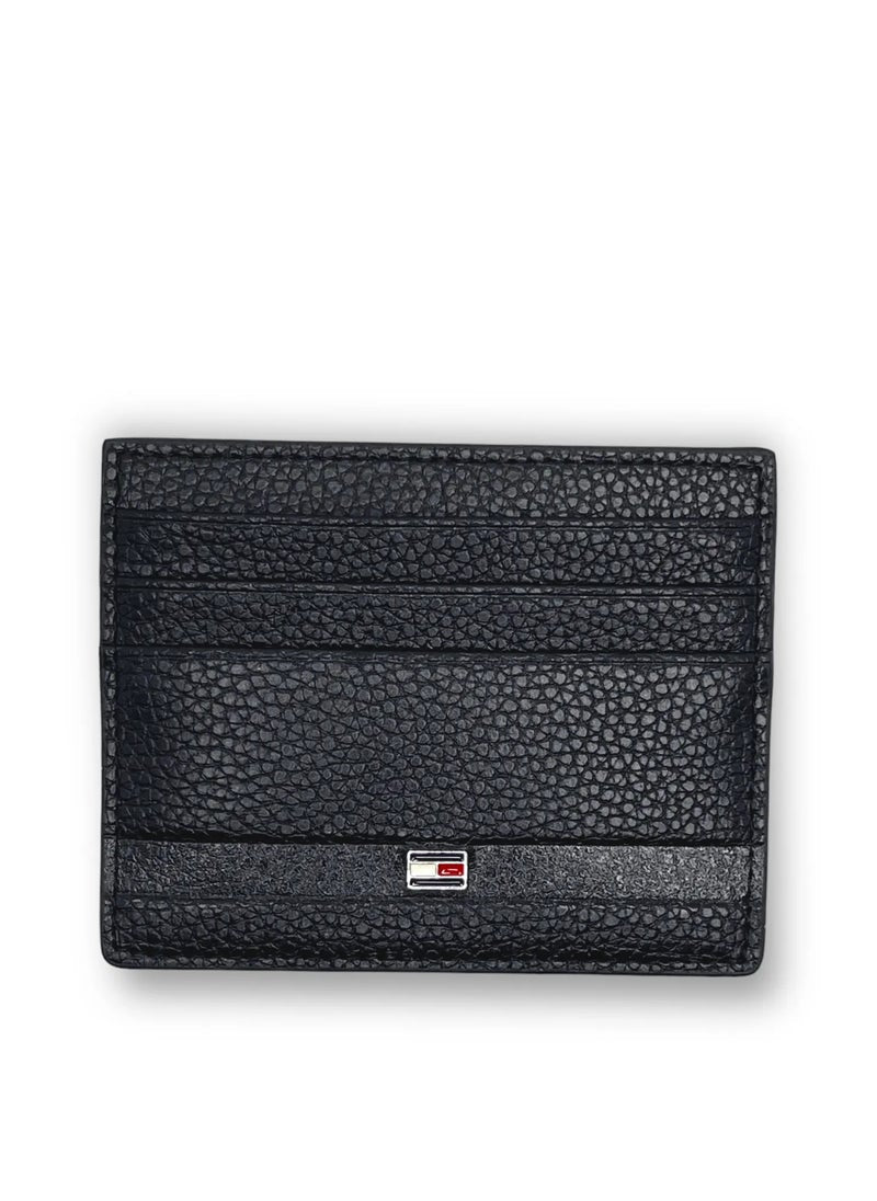 TH Black Leather Wallet-Keychain-Card Holder Set For Men