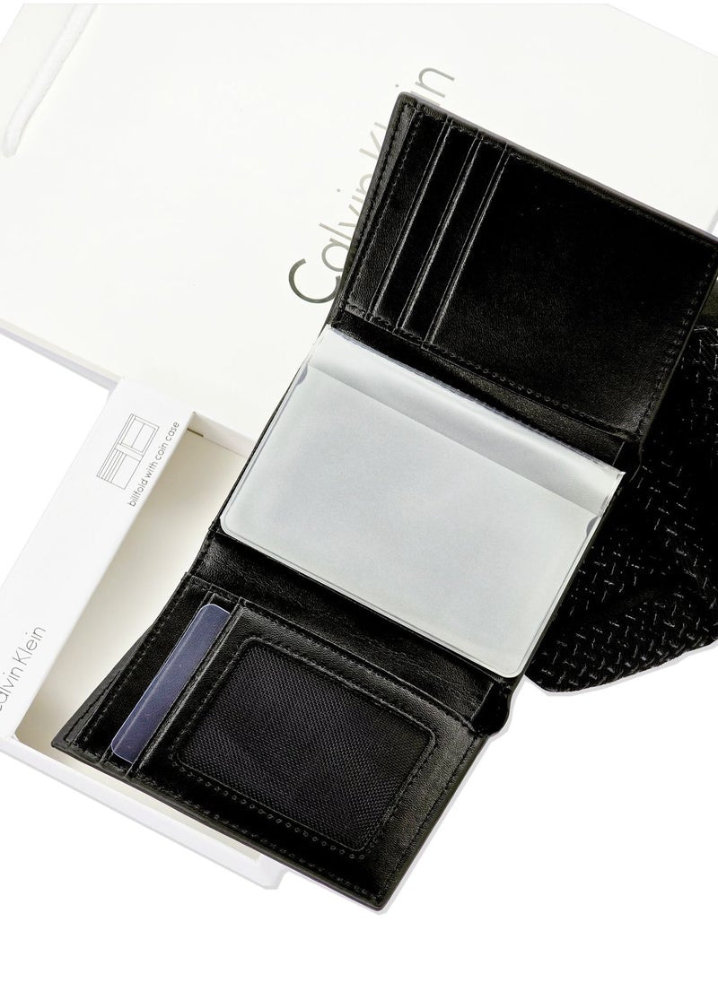 CK Monogram Trifold Black Wallet For Men