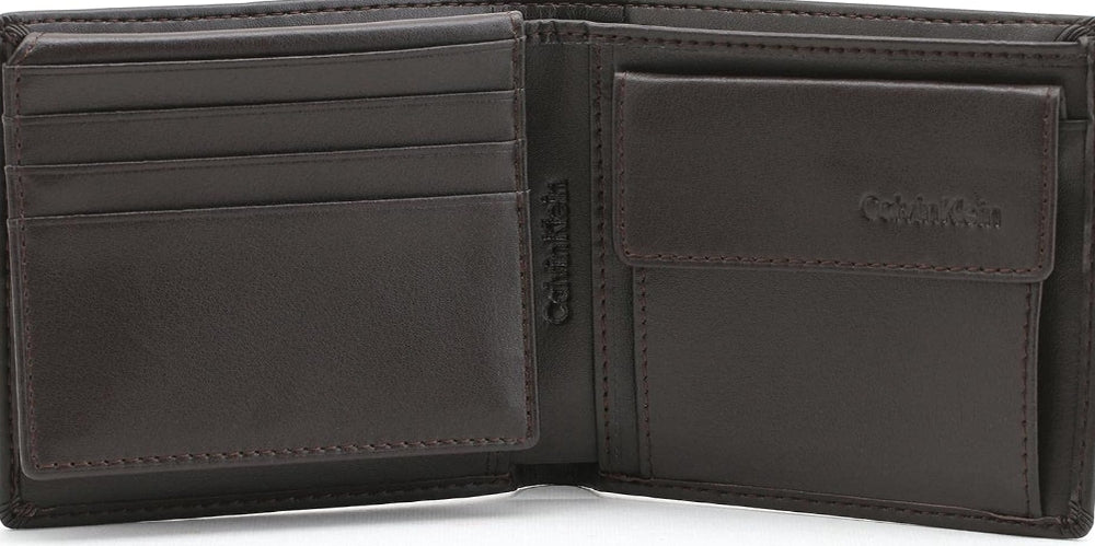 Calvin Klein Men’s 2-Piece Set: Smooth Leather Wallet & Matching Keychain