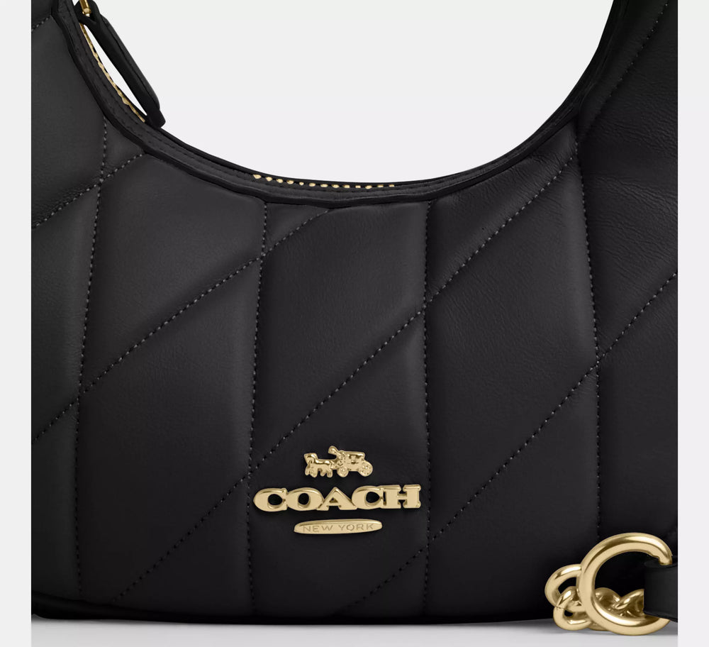 COACH Teri Shoulder Bag in Quilted Black Leather