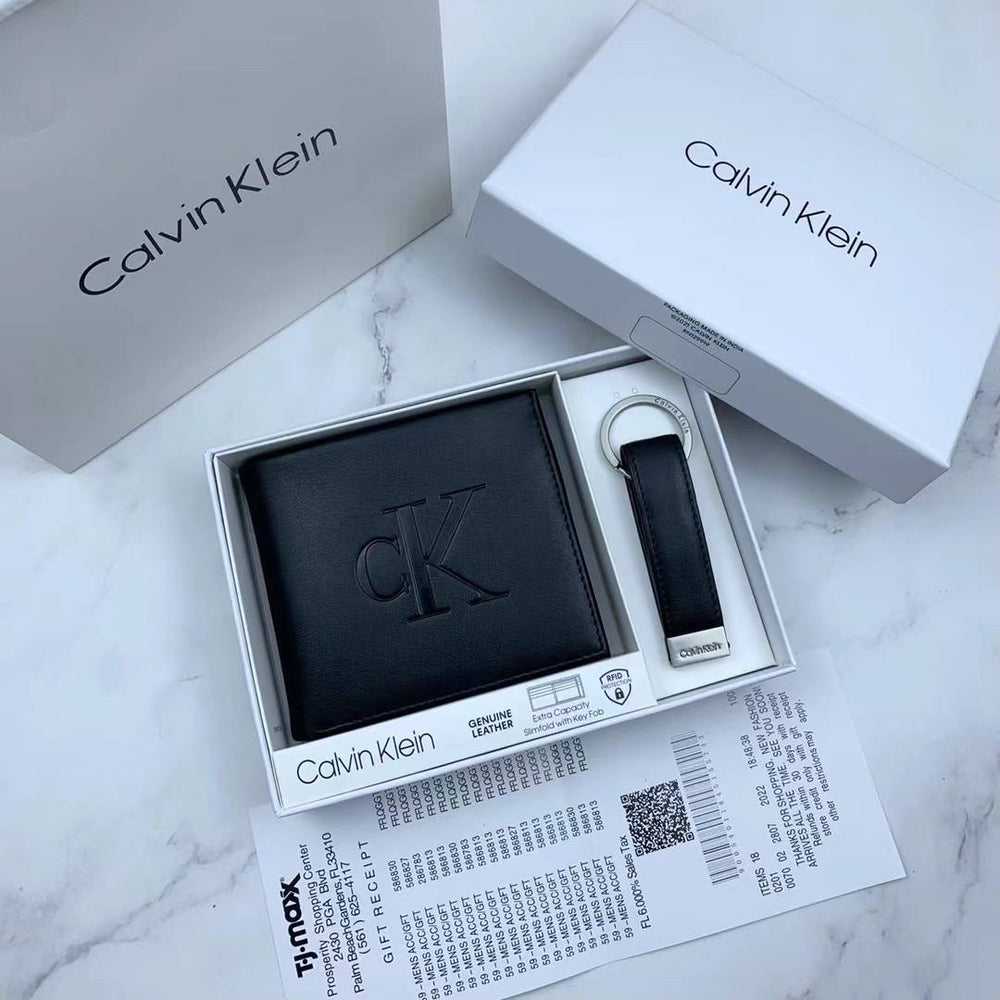 CK Wallet & Keychain Set For Men