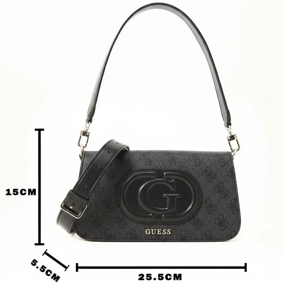 حقيبة كتف نسائية من جيس Guess باللون الأسود الفحمي Hwesg951320