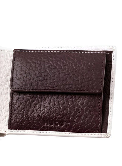 HUGO Men’s Embossed Logo Textured Wallet - Off-White