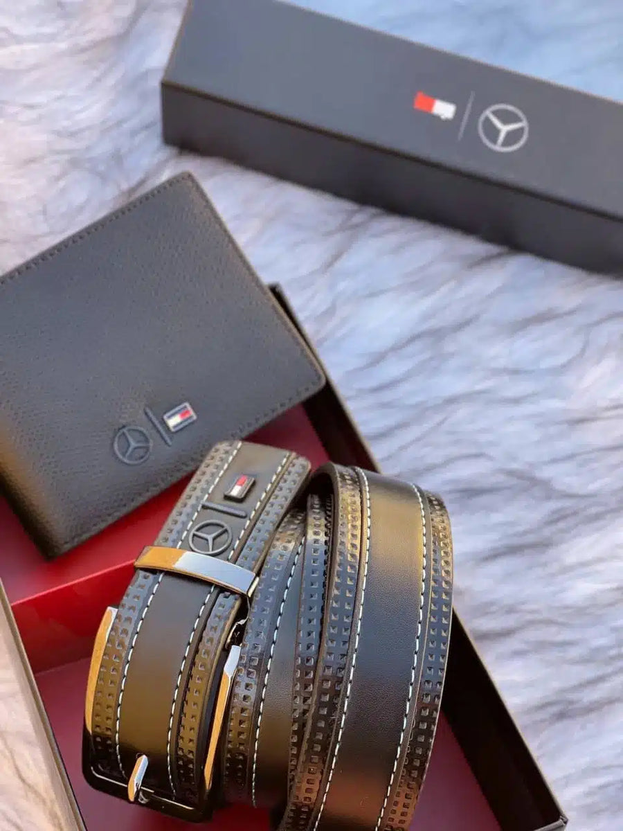 Tommy Hilfiger Men’s Luxury Gift Set: Leather Belt & Bi-Fold Wallet Duo