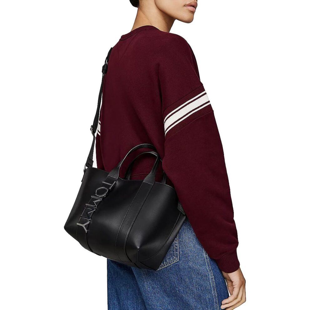 حقيبة كتف نسائية سوداء من تومي هيلفيغر Aw0Aw17049 2