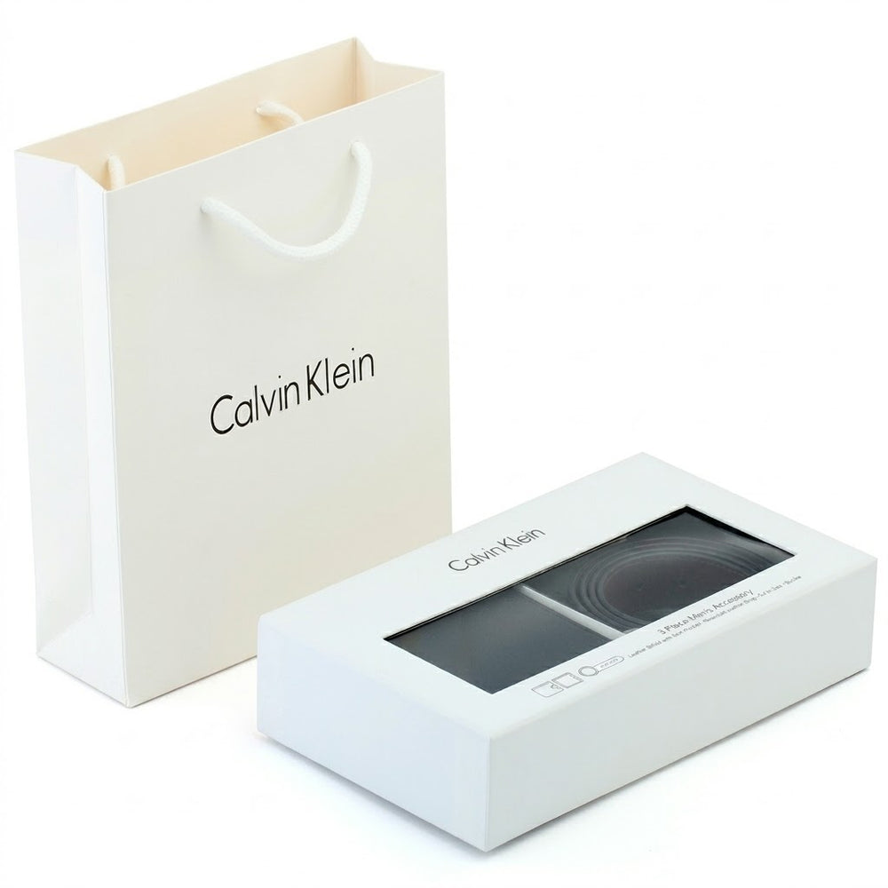 Calvin Klein Men’s Leather Belt & Wallet Gift Set – Black