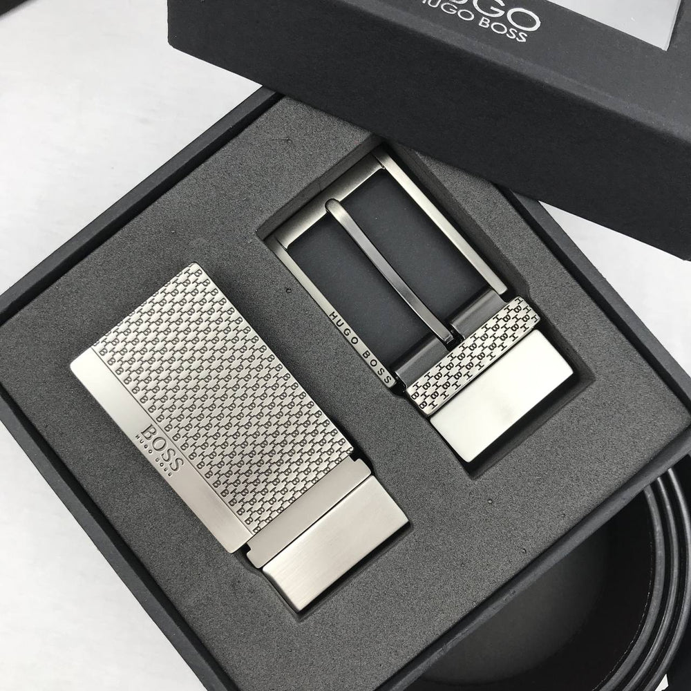 Hugo Boss Men’s Leather Belt Set