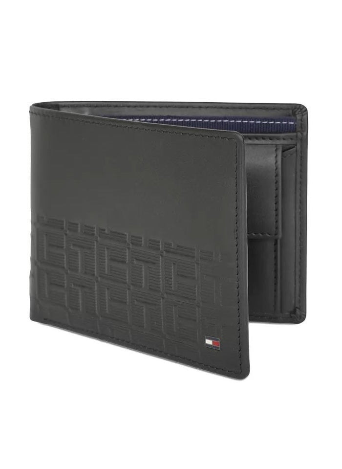 TH Black Leather Wallet For Men