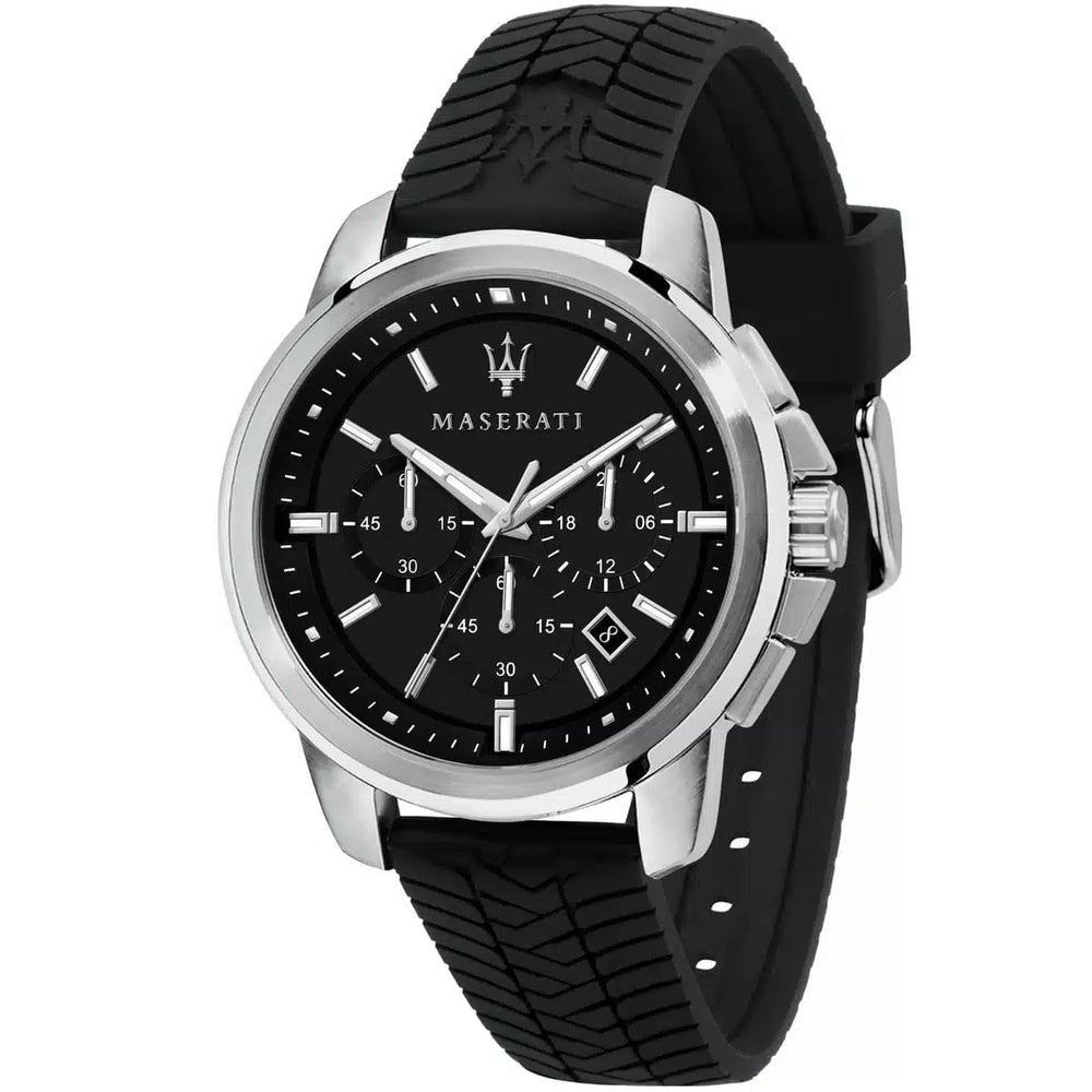 Maserati Maserati Successo Men’s Watch R8871621014 – Black Dial with Rubber Strap