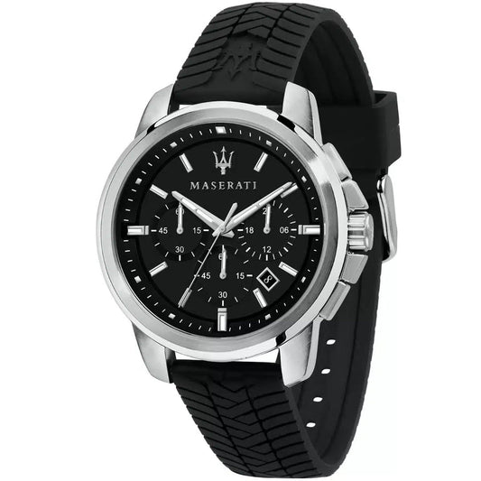 Maserati Maserati Successo Men’s Watch R8871621014 – Black Dial with Rubber Strap