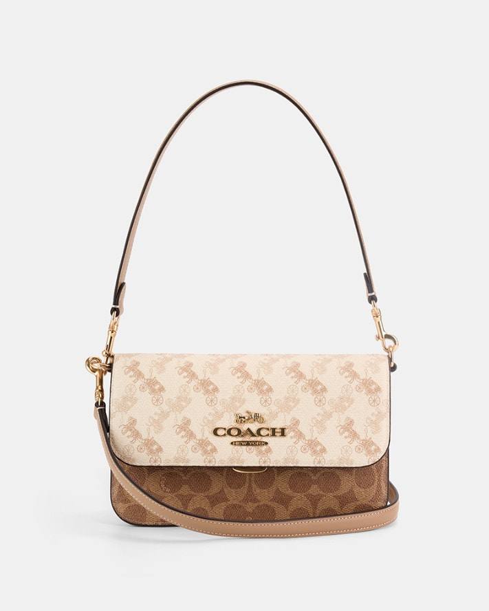 Coach Signature & Horse and Carriage Flap Bag - Timeless Elegance