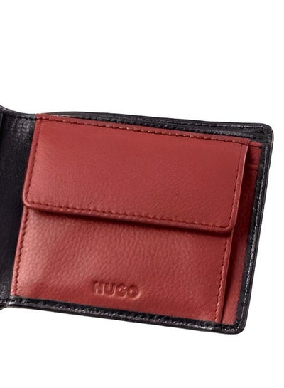 HUGO Men’s Embossed Logo Leather Wallet - Black