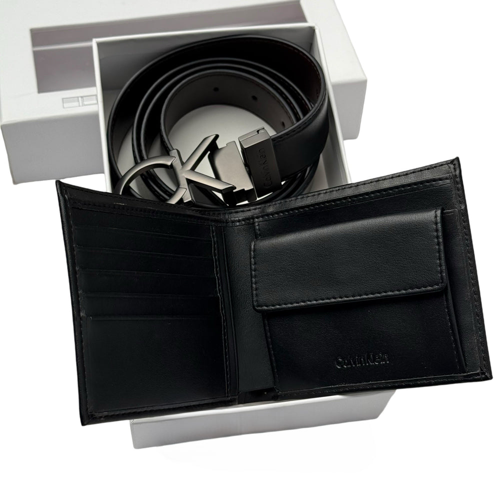 Calvin Klein Leather Belt & Wallet Gift Set