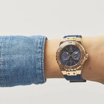 Guess Limelight W1053L1 Women’s Quartz Watch – Blue Dial Blue Rubber Strap