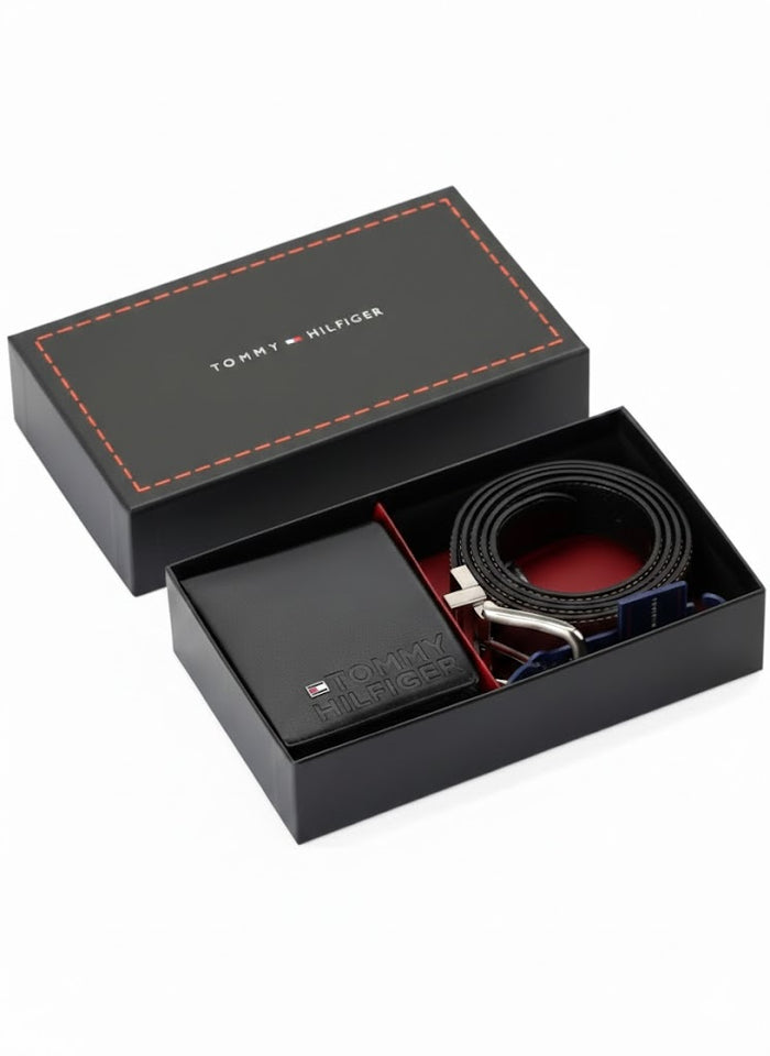 Tommy Hilfiger Men’s Leather Belt & Wallet Set