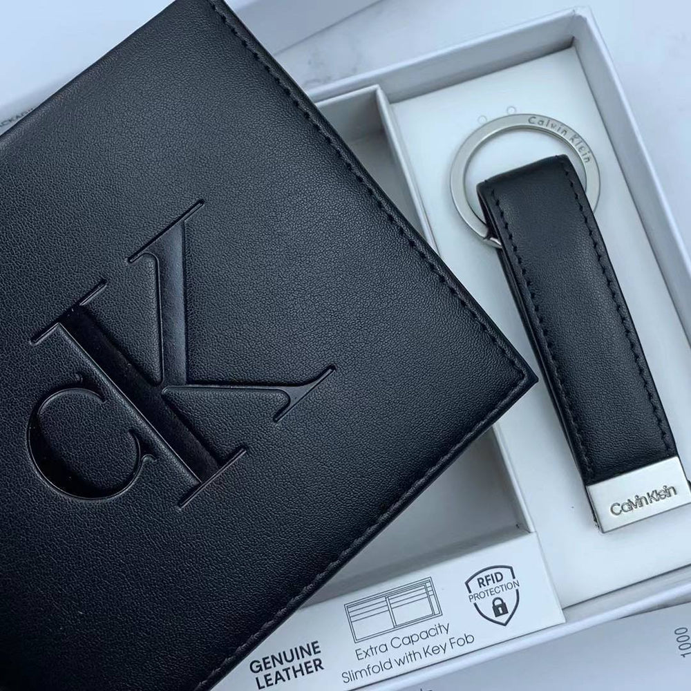 CK Wallet & Keychain Set For Men