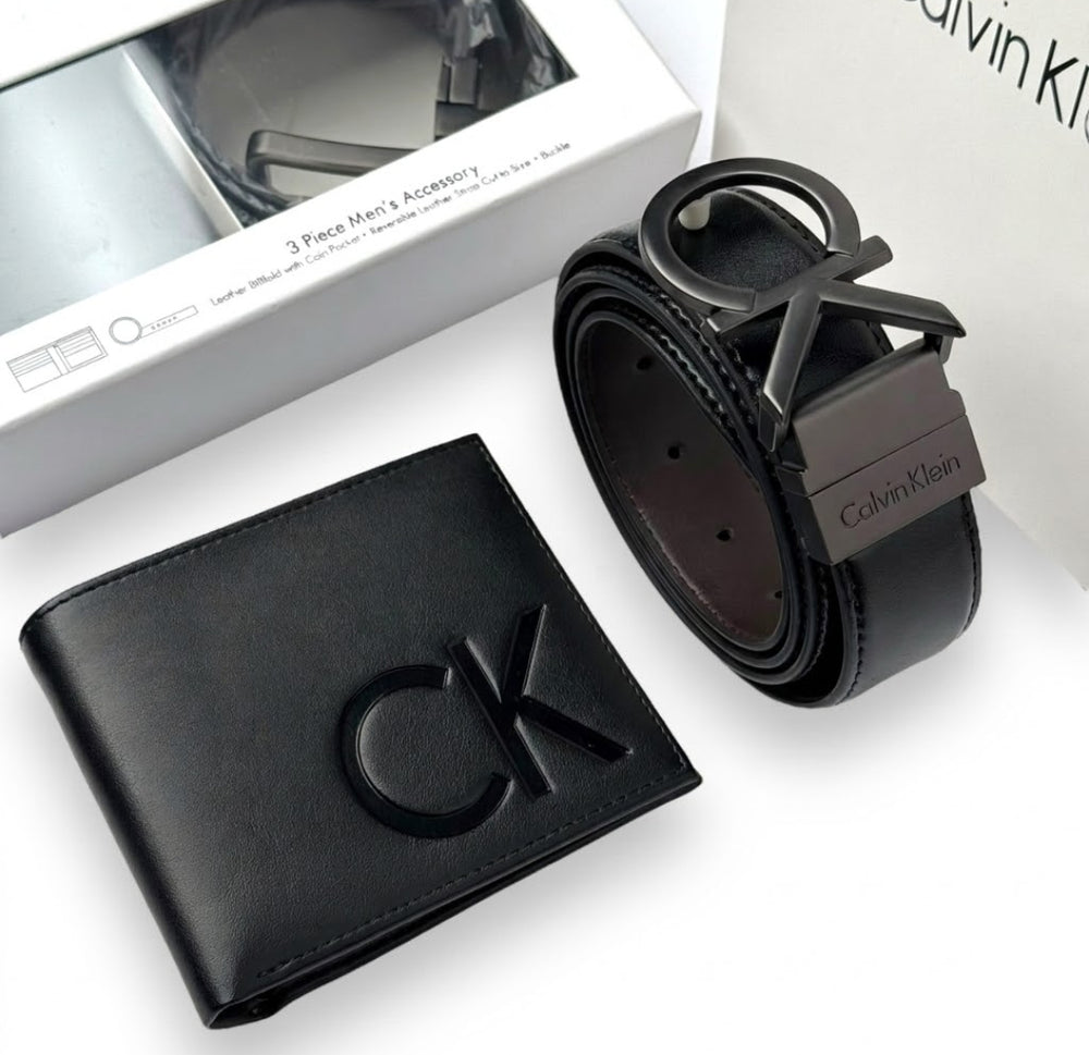 Calvin Klein Leather Belt & Wallet Gift Set
