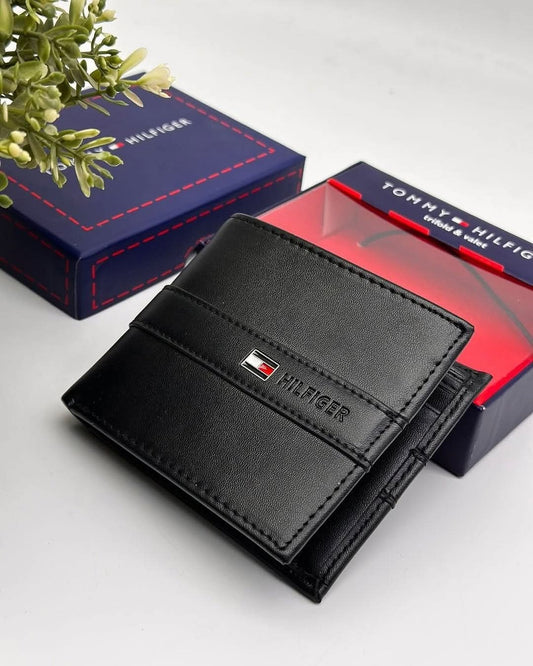 محفظة Tommy Hilfiger رجالي جلد طبيعي -لون اسود