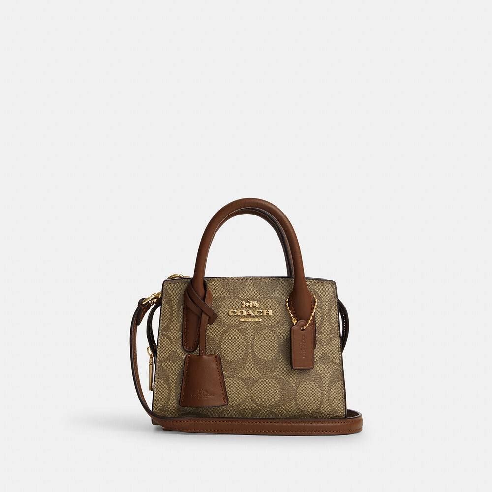 Coach Mini Tote Bag Signature Canvas – Brown(original)