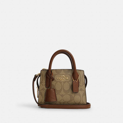 Coach Mini Tote Bag Signature Canvas – Brown(original)