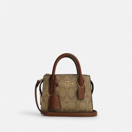 Coach Mini Tote Bag Signature Canvas – Brown(original)