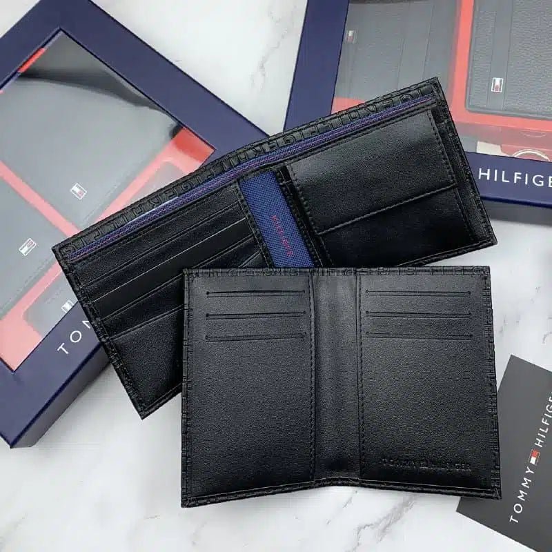 Tommy Hilfiger Men’s 3-Piece Set: Leather Wallet, Card Holder & Keychain