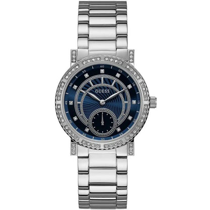 Guess W1006L1 Constellation Women's Watch – Blue Dial, Silver Stainless Steel Strap, 38mm Quartz Analog