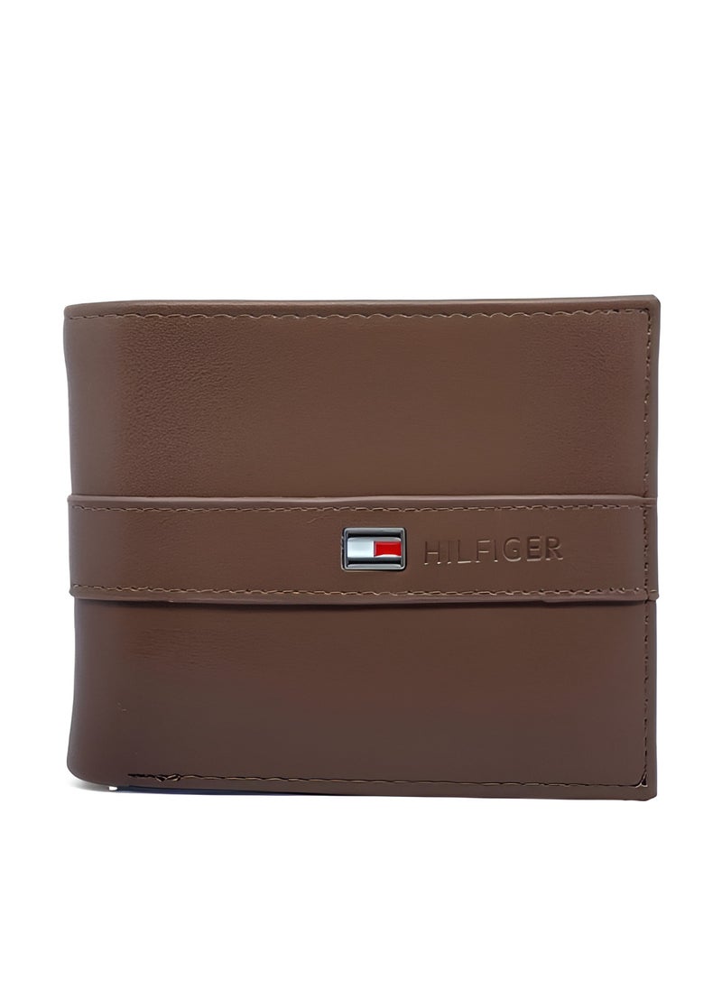 TH Brown Leather Wallet For Men