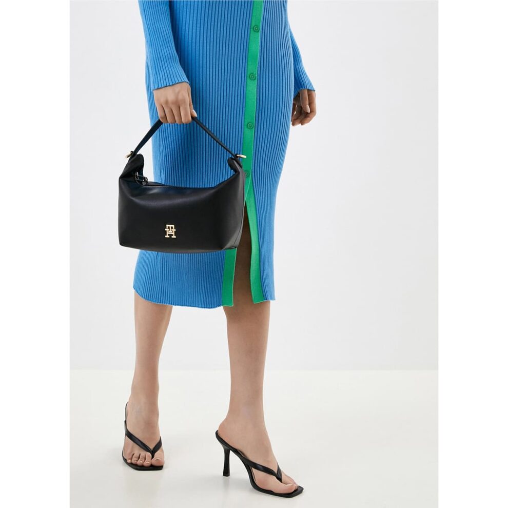 حقيبة كتف نسائية سوداء من تومي هيلفيغر Aw0Aw14499
