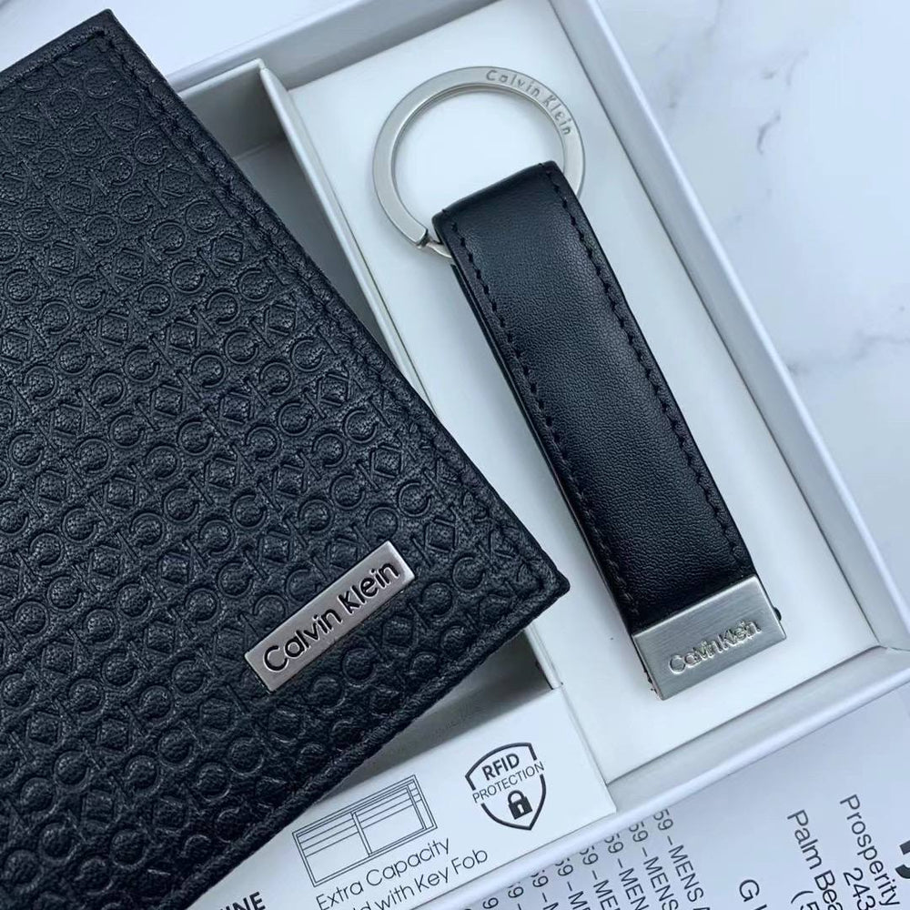 CK Wallet & Keychain Set For Men