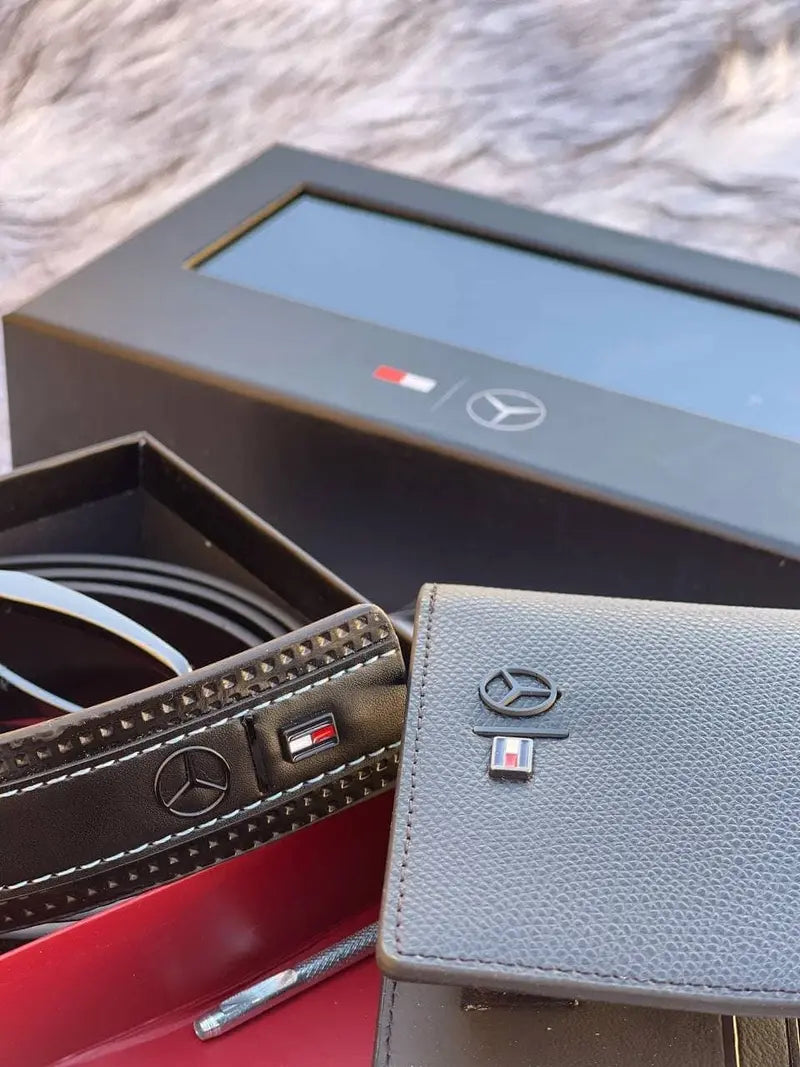 Tommy Hilfiger Men’s Luxury Gift Set: Leather Belt & Bi-Fold Wallet Duo