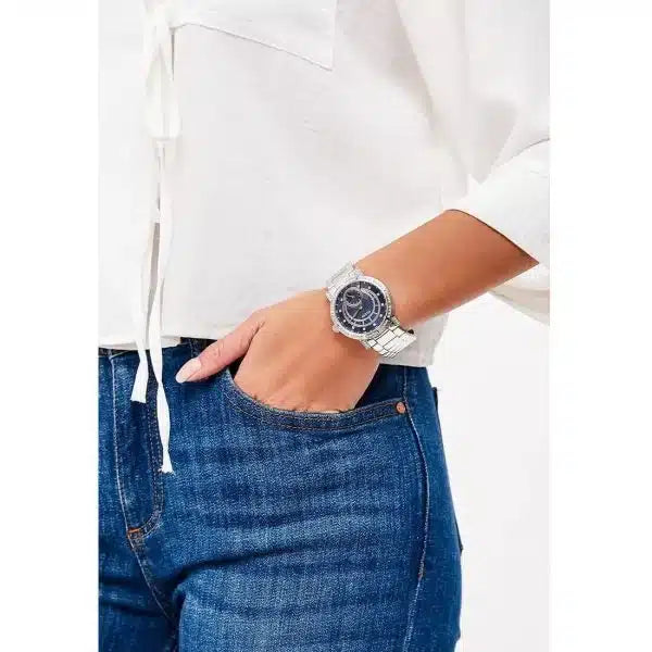 Guess W1006L1 Constellation Women's Watch – Blue Dial, Silver Stainless Steel Strap, 38mm Quartz Analog