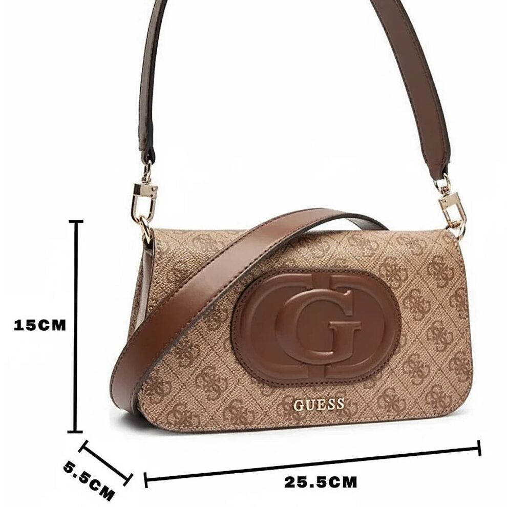 ٥حقيبة كتف نسائية من جيس Guess بلون بني لاتيه ، موديل Hwesg951320