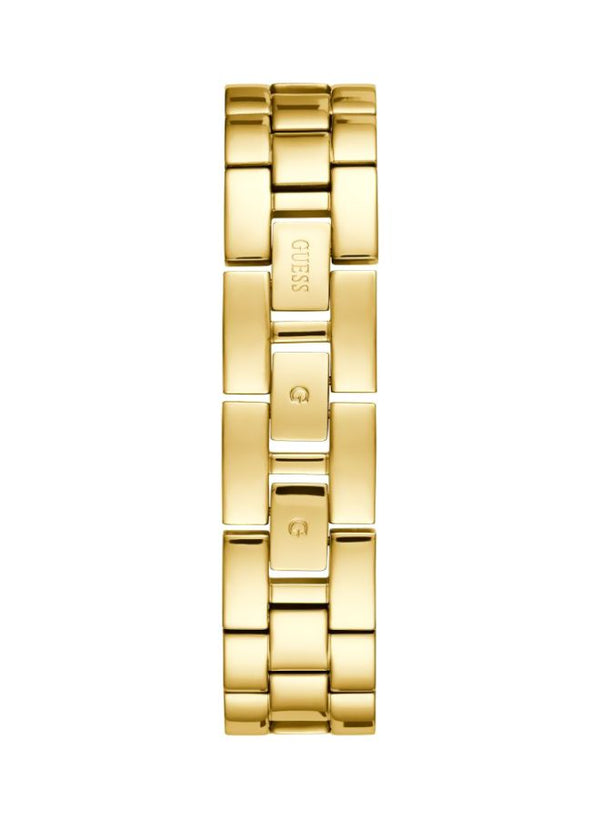 GUESS Women’s Aurora W1288L2 Gold-Tone Stainless Steel Watch – Crystal Bracelet & Glitter Dial, 36mm
