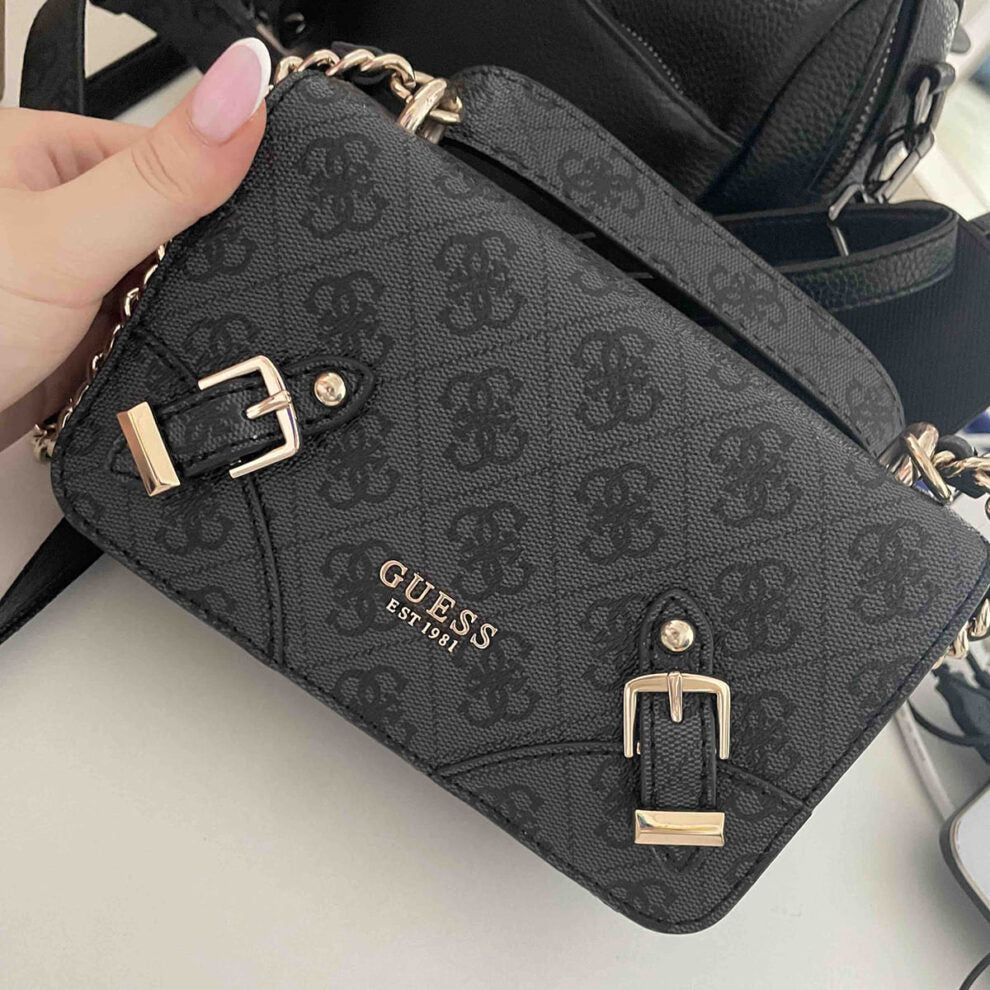 حقيبة كروسبودي نسائية من جيس Guess ، لون أسود فحمي ، موديل Hwsg87 44780