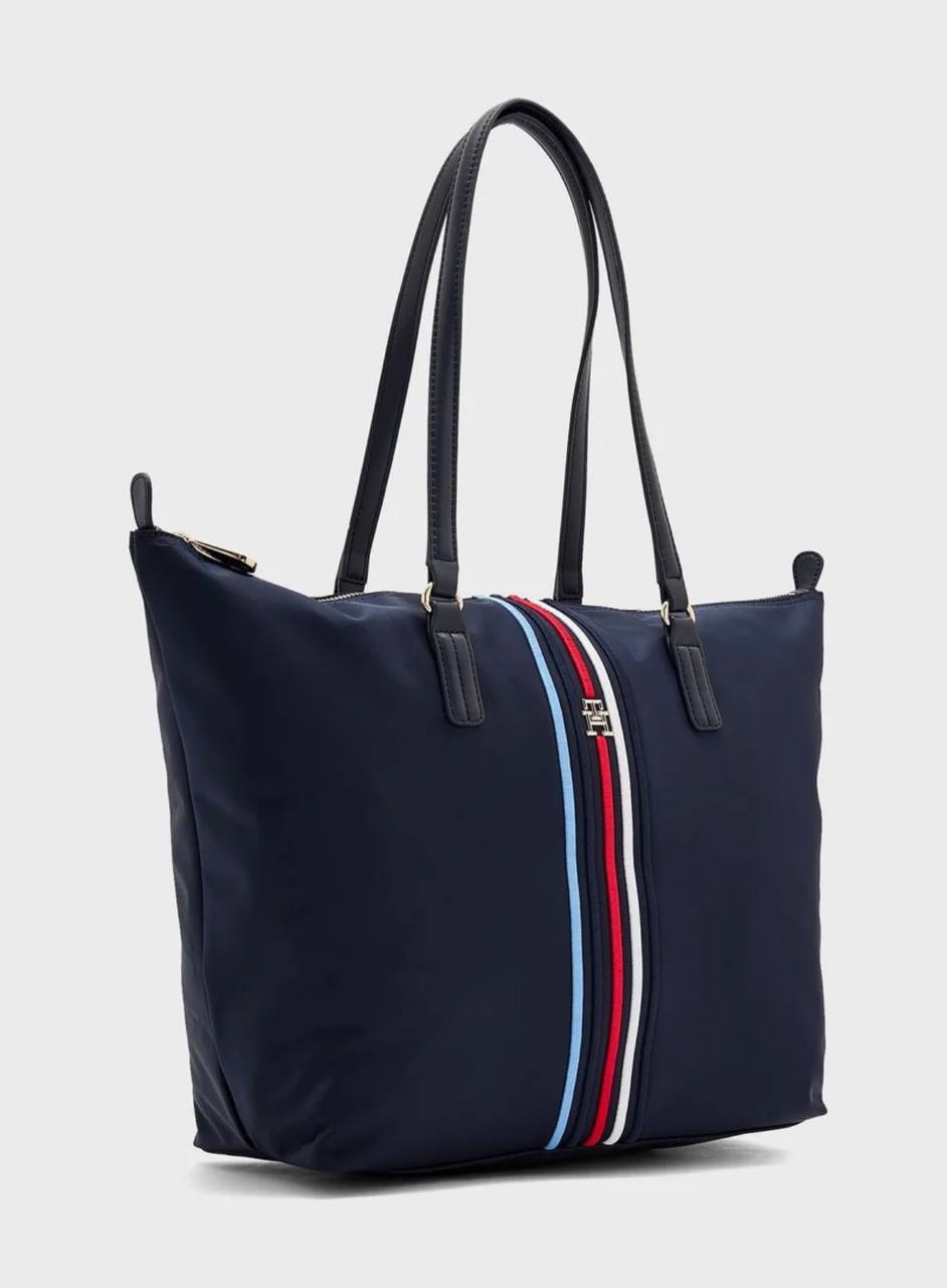 حقيبة "تومي هيلفيغر" (Tommy Hilfiger) الكبيرة - تصميم Tote العصري (كحلي)