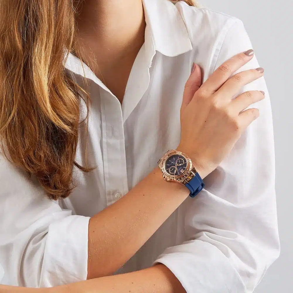 Guess Limelight W1053L1 Women’s Quartz Watch – Blue Dial Blue Rubber Strap
