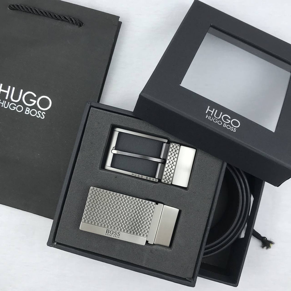Hugo Boss Men’s Leather Belt Set