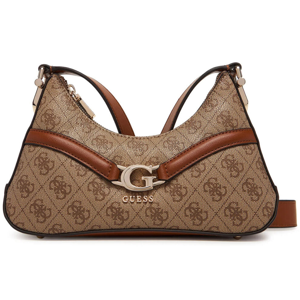حقيبة كروسبودي نسائية من Guess بشعار جيس لاتيه ، لون بني فاتح ، رقم الموديل Hwsg7993730 Ltl