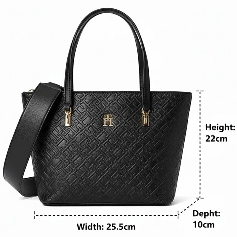 حقيبة يد نسائية سوداء من تومي هيلفيغر Aw0Aw16002