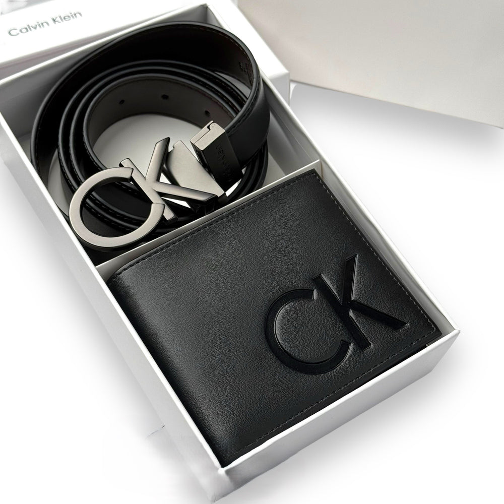 Calvin Klein Leather Belt & Wallet Gift Set