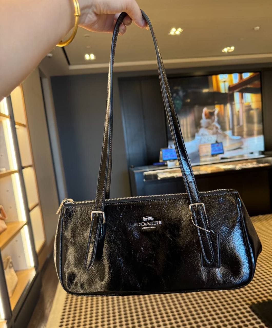 Coach Original Patent Leather Shoulder Bag – Black