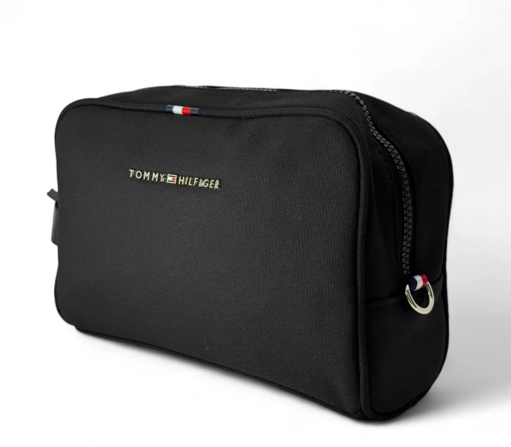Tommy Hilfiger Essential Black Canvas Men’s Pouch