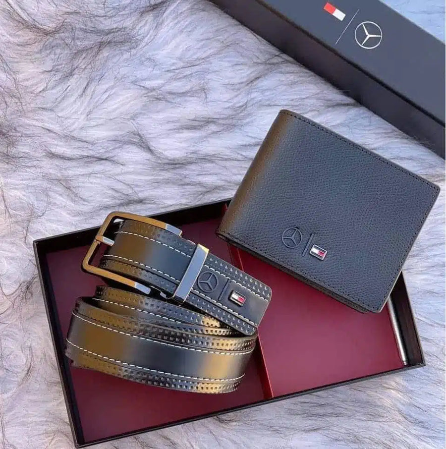 Tommy Hilfiger Men’s Luxury Gift Set: Leather Belt & Bi-Fold Wallet Duo