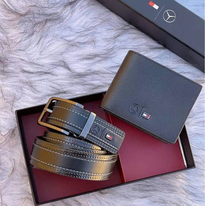 Tommy Hilfiger Men’s Luxury Gift Set: Leather Belt & Bi-Fold Wallet Duo