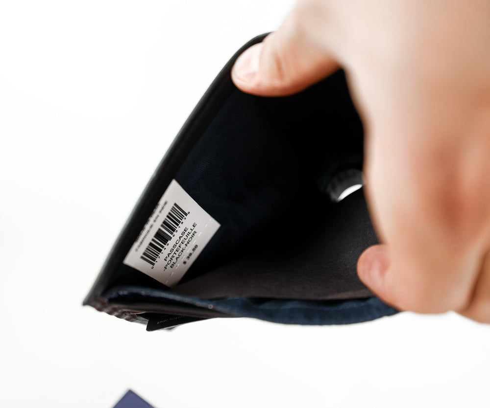 TH Black Leather Wallet For Men