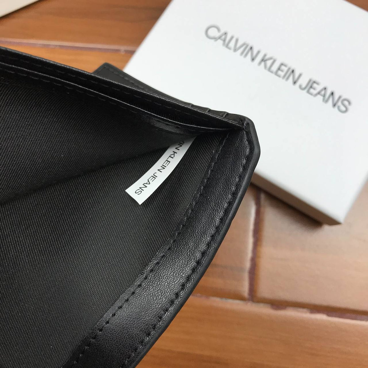 Calvin Klein  All-Over Monogram Black Leather Wallet